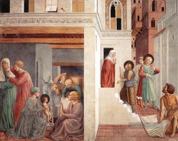  north - Szenen aus dem Leben von St Francis Szene 1north Wand Benozzo Gozzoli